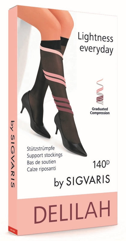 SIGVARIS DELILAH 140 DENARI FLAT GAMBALETTO NERO 2