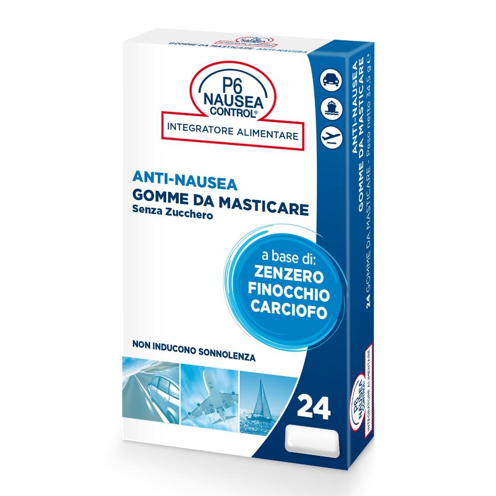 P6 NAUSEA CONTROL 24 GOMME DA MASTICARE SENZA ZUCCHERO