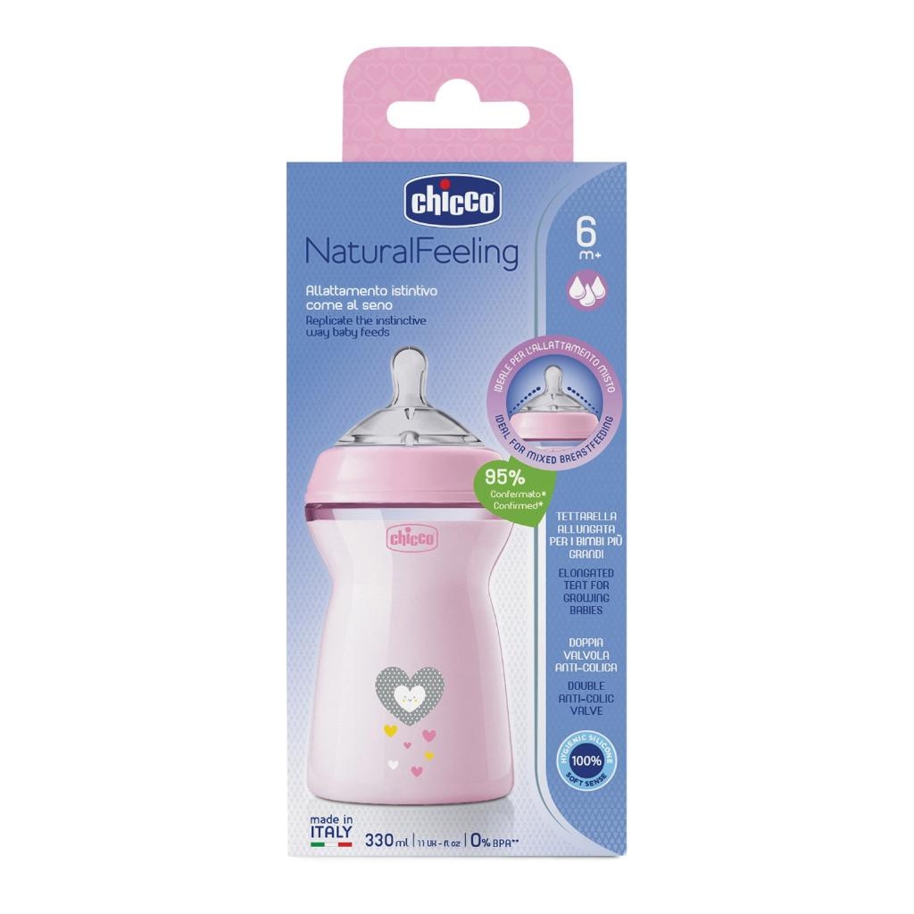 CHICCO BIBERON NAT FEEL PP 6M+ 330 ML BIMBA