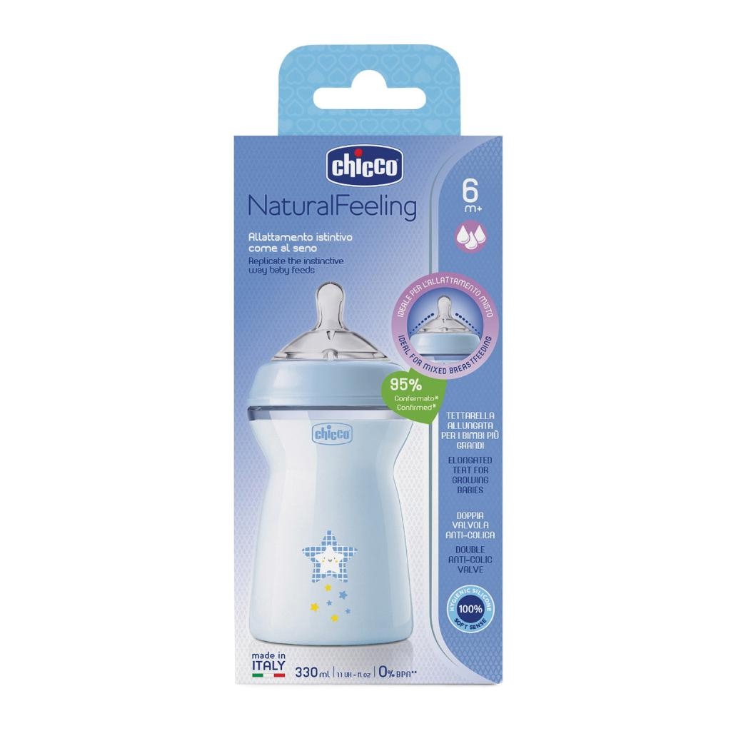 CHICCO BIBERON NAT FEEL PP 6M+ 330 ML BIMBO