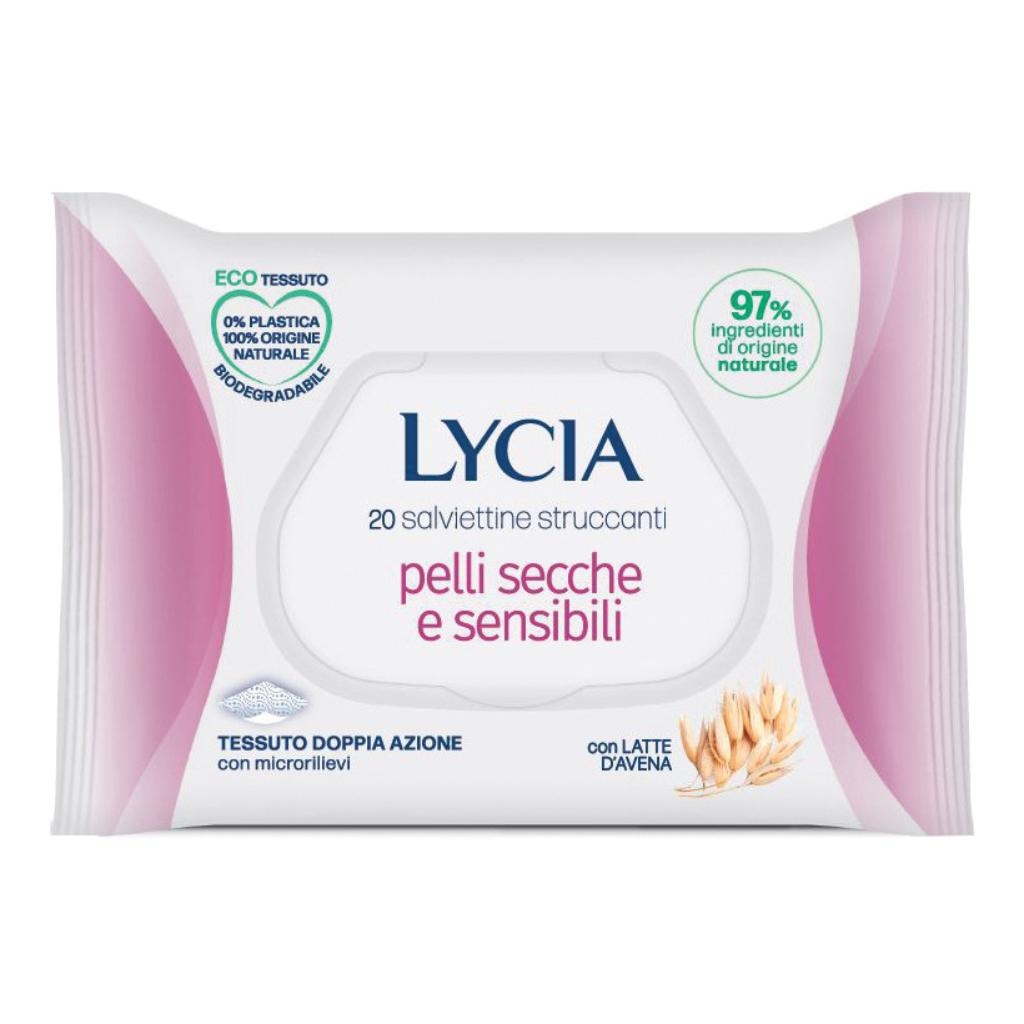 LYCIA SALVIETTINE STRUCCANTI PELLI SECCHE E SENSIBILI 20 PEZZI