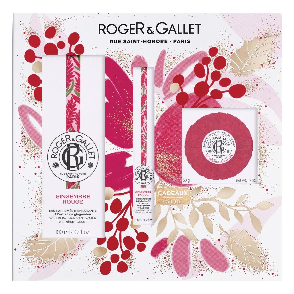 ROGER&GALLET GINGER ROUGE SET NOEL 22 EAU DE TOILETTE 100 ML + EAU DE TOILETTE 10 ML + SAPONETTA 50 G