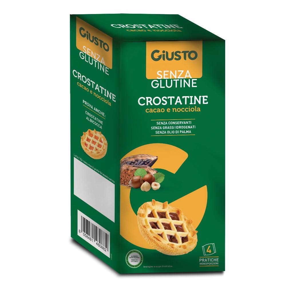 GIUSTO SENZA GLUTINE CROSTATINA CACAO NOCCIOLE 4 PEZZI DA 45 G