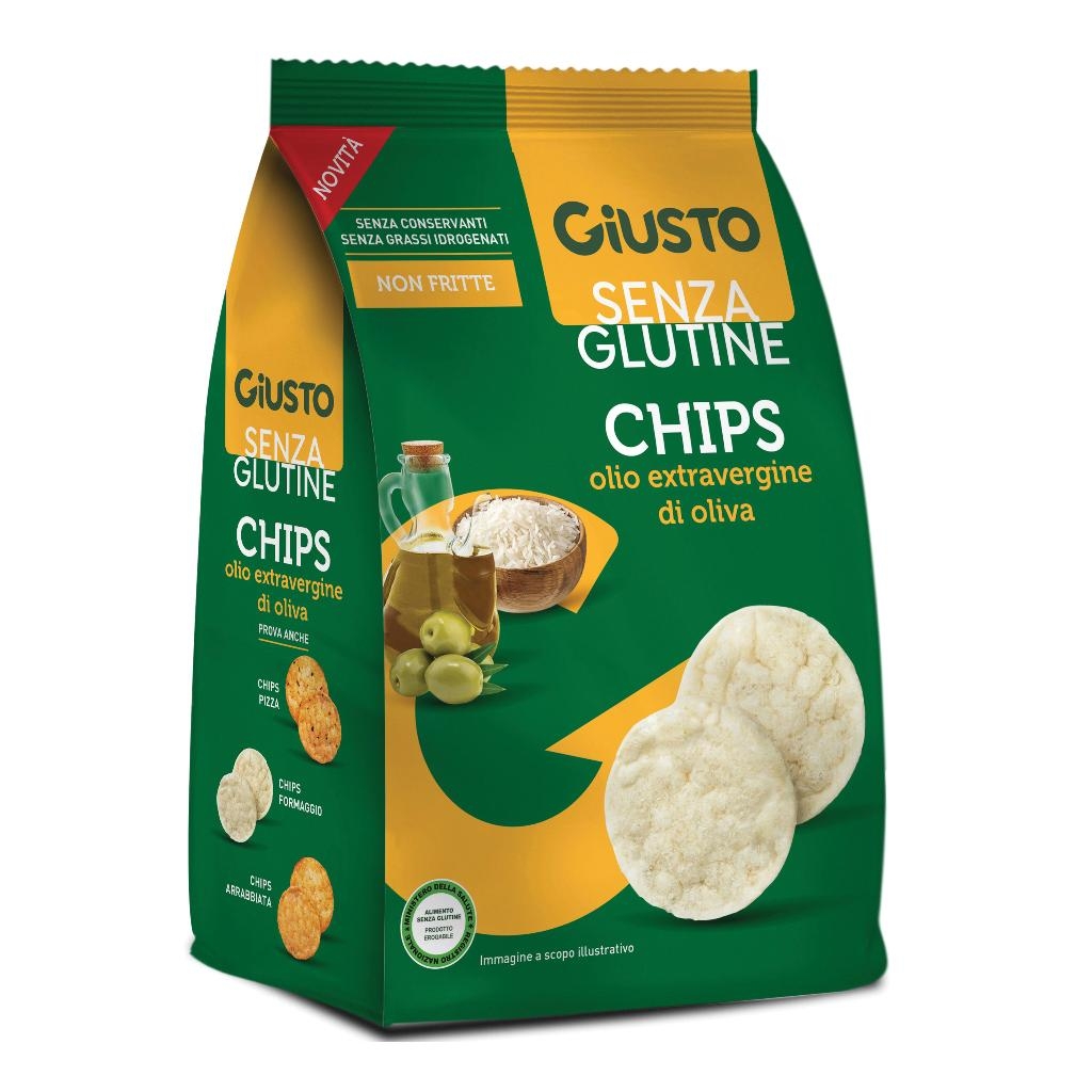 GIUSTO SENZA GLUTINE CHIPS OLIO EXTRAVERGINE DI OLIVA 40 G