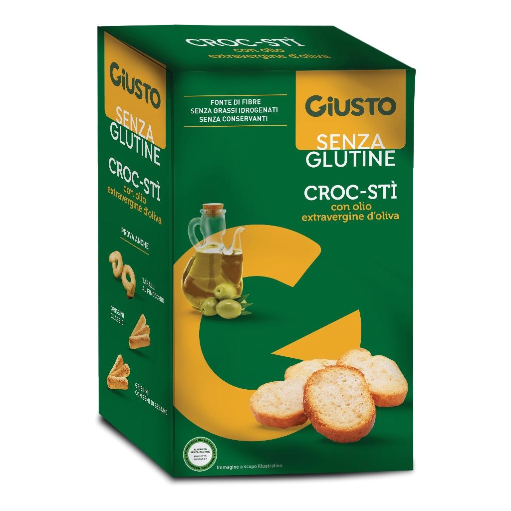 GIUSTO SENZA GLUTINE CROC-STI' CON OLIO EXTRAVERGINE D'OLIVA 100 G