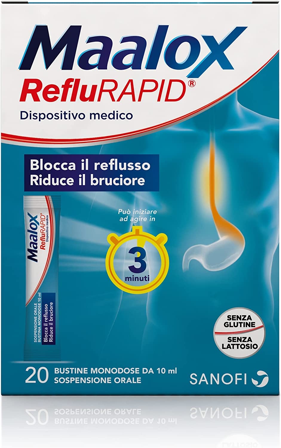 MAALOX REFLURAPID 20 BUSTINE DA 10 ML TAGLIO PREZZO