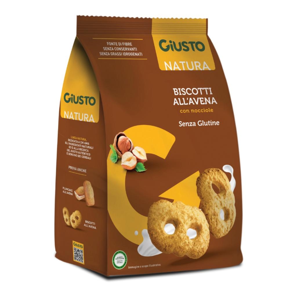 GIUSTO SENZA GLUTINE BISCOTTI AVENA CON NOCCIOLE 250 G