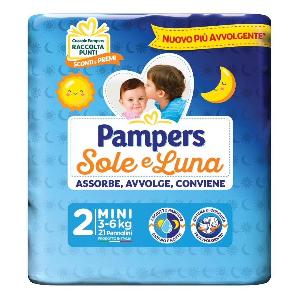 PAMPERS SOLE LUNA MIDINI 21 PEZZI