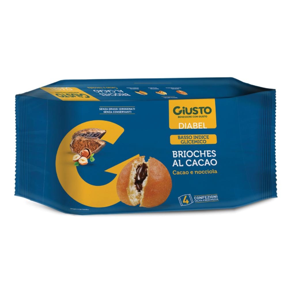 GIUSTO DIABEL BRIOCHE CACAO 4 PEZZI DA 45 G