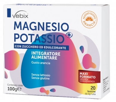 VEBIX MAGNESIO POTASSIO + CON ZUCCHERO ED EDULCORANTE 20 BUSTE 5 G