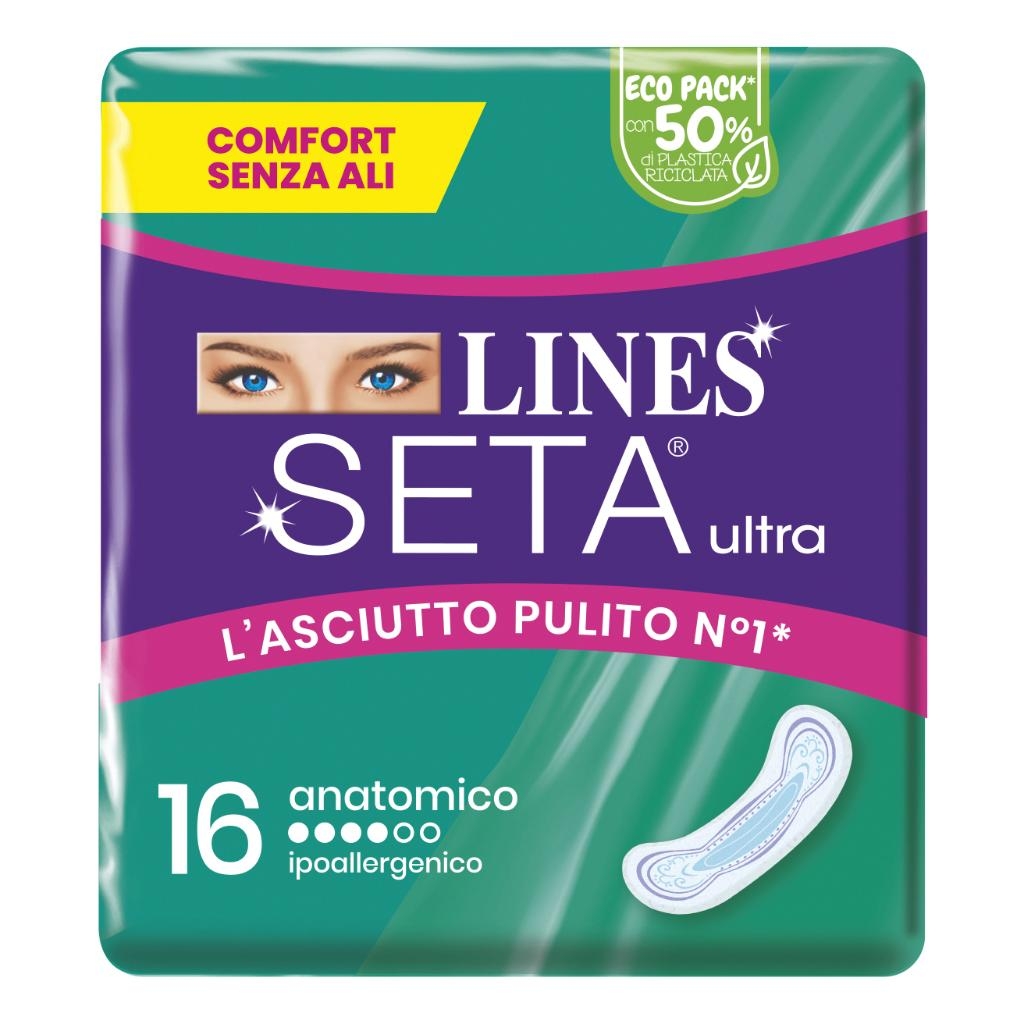 LINES SETA ULTRA ASSORBENTI ANATOMICO CP 16 PEZZI