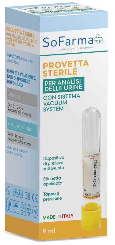 PROVETTA SOTTOVUOTO VACUTEST DA 9 ML SOFARMAPIU'