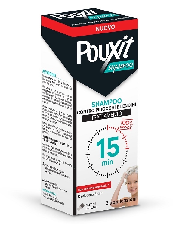 SHAMPOO CONTRO PIDOCCHI E LENDINI POUXIT TRATTAMENTO CON PETTINE INCLUSO 200 ML