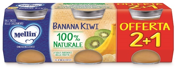 MELLIN OMOGENEIZZATO BANANA KIWI 3 PEZZI DA 100 G