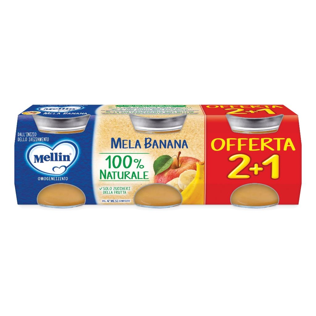 MELLIN OMOGENEIZZATO MELA BANANA 3 PEZZI DA 100 G