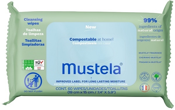 MUSTELA SALVIETTE COMPOSTABILI PROFUMATE 60 PEZZI