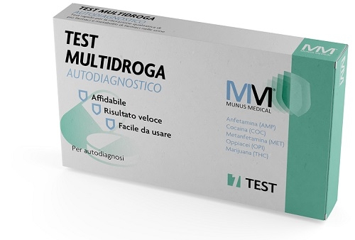 MUNUS MED TEST MULTIDROGA AUTODIAGNOSTICO RILEVAZIONE QUALITATIVA DI PIU' FARMACI E METABOLITI DEI FARMACI NELL'URINA UMANA