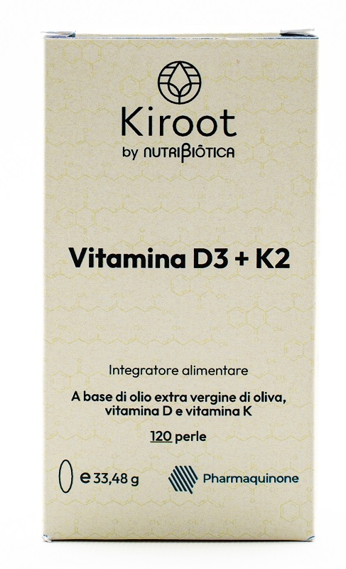 KIROOT BY NUTRIBIOTICA VITAMINA D3+K2 120 PERLE SENZA GLUTINE SENZA LATTOSIO