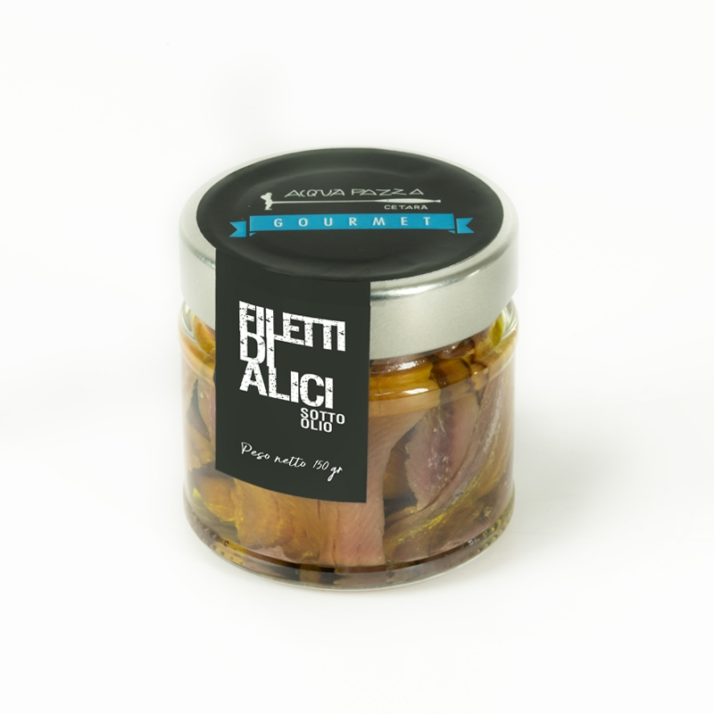 Filetti di Alici in olio Acquapazza Gourmet 150gr