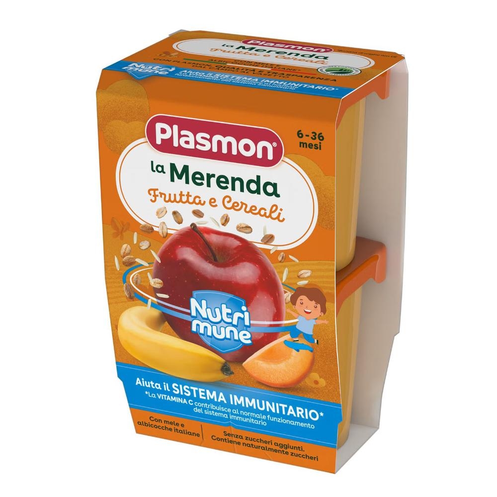 PLASMON LA MERENDA DEI BAMBINI MERENDE FRUTTA CEREALI ASETTICO 2 X 120 G