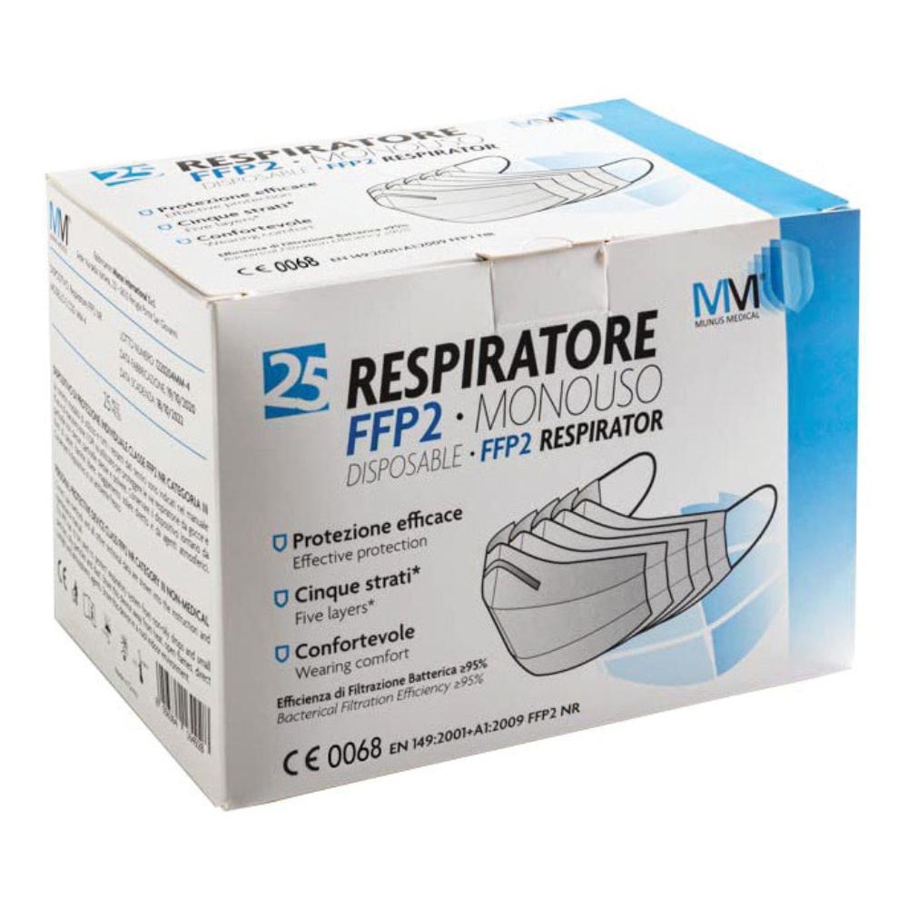 RESPIRATORE MUNUS MEDICAL FFP2 25 PEZZI