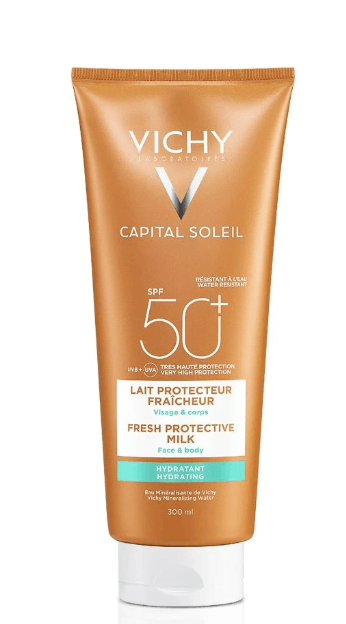 Vichy Capital Soleil - Latte Idratante Fresco Viso e Corpo SPF 50+, 300ml