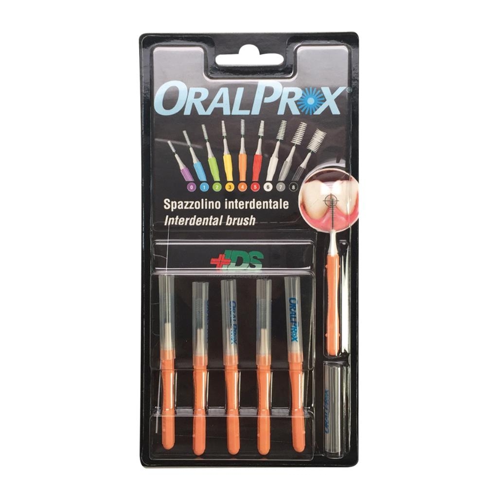 ORALPROX BLISTER DA 6 SPAZZOLINI INTERDENTALI MISURA 4 COLORE ARANCIONE