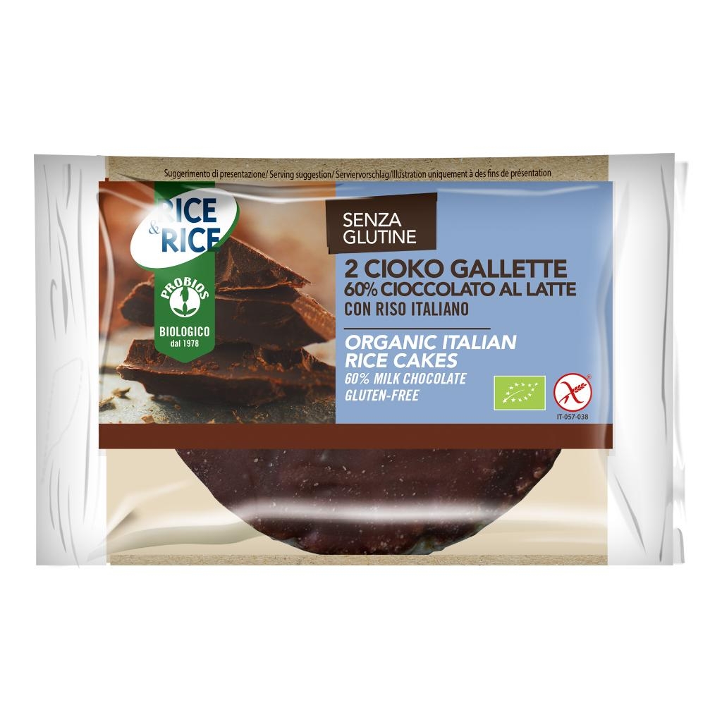 RICE&RICE CIOKO GALLETTE RICOPERTE DI CIOCCOLATO AL LATTE 33 G SENZA LIEVITO