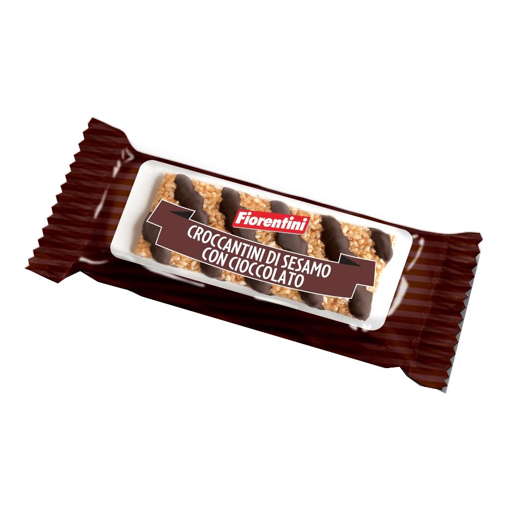 CROCCANTINI DI SESAMO CON CIOCCOLATO FONDENTE 60 G