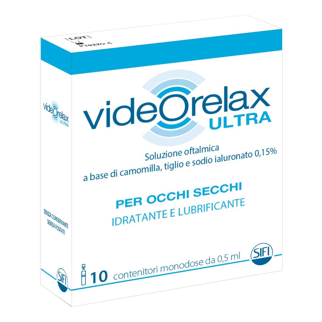 COLLIRIO IDRATANTE E LUBRIFICANTE VIDEORELAX ULTRA MONODOSE 0,5 ML 10 PEZZI