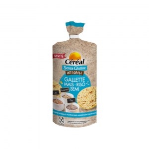 CEREAL SENZA GLUTINE INTEGRALE GALLETTE MAIS RISO SEMI 115 G