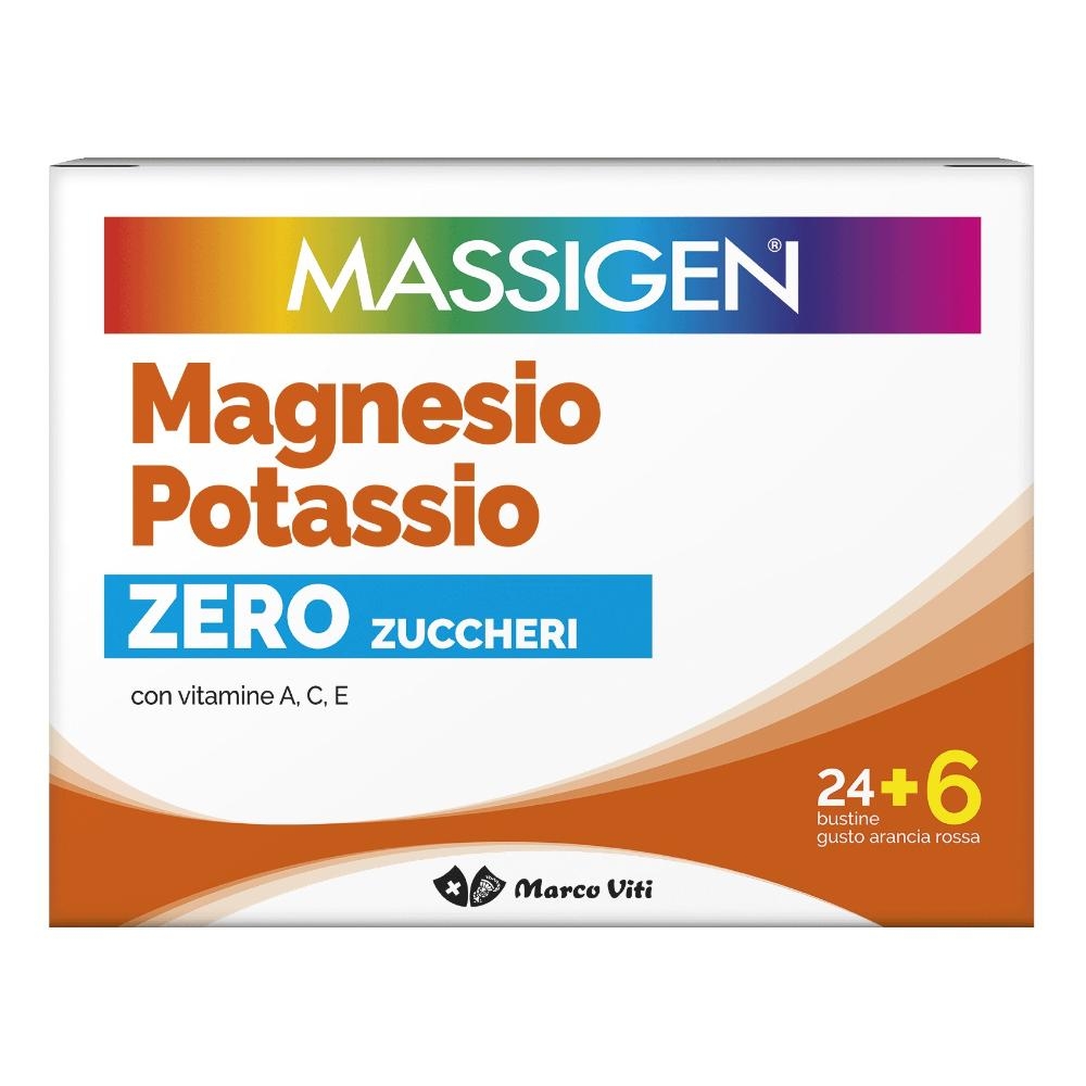 MASSIGEN MAGNESIO POTASSIO ZERO ZUCCHERO 24 BUSTINE + 6 BUSTINE