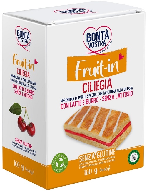 BONTA' VOSTRA FRUIT IN MERENDINA DI PAN DI SPAGNA CON FARCITURA ALLA CILIEGIA 4 PEZZI X 40 G