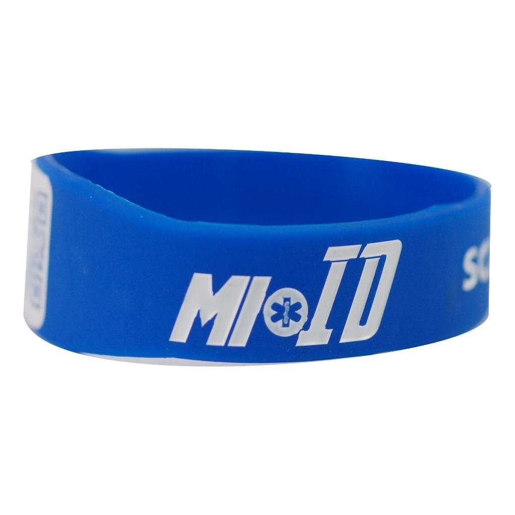 BRACCIALE SALVAVITA MIOID IN SILICONE BLU L
