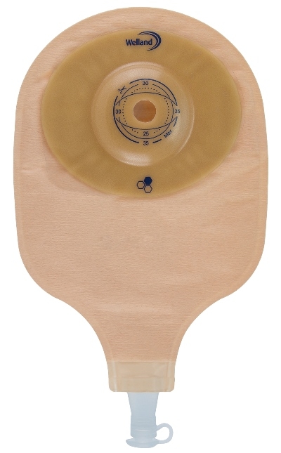 SACCA PER UROSTOMIA OPACA RITAGLIABILE AURUM CONVEX URO MIDI CON MIELE DI MANUKA DIAMETRO 13-48 MM INIZIO CONVESSITA' 48 MM 10 PEZZI
