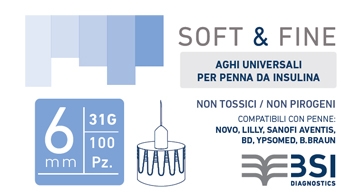 AGO PER PENNA DA INSULINA SOFT&FINE 31 GAUGE 6 MM 100 PEZZI