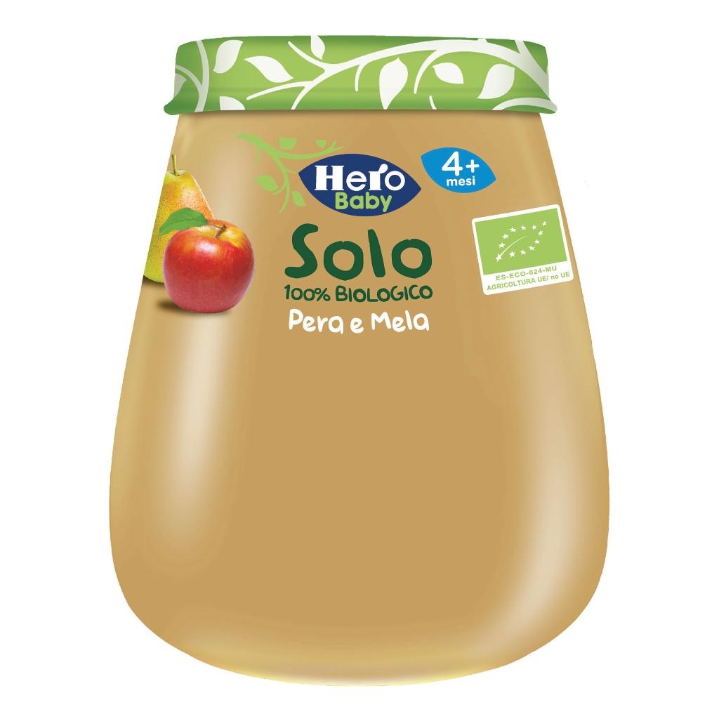 HERO SOLO OMOGENEIZZATO PERA MELA 100% BIO 120 G