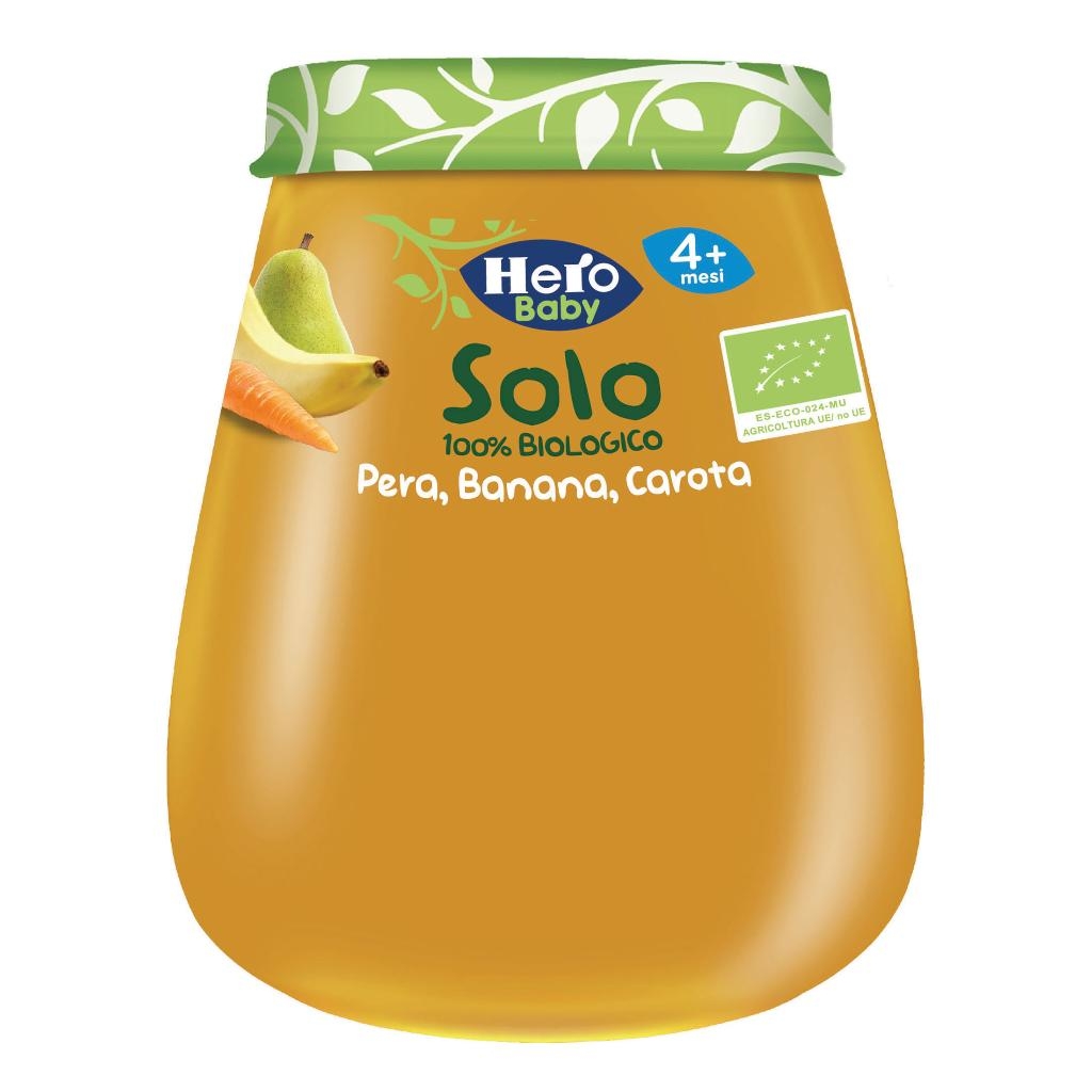 HERO BABY OMOGENEIZZATO PERA BANANA CAROTA 100% BIO 120 G