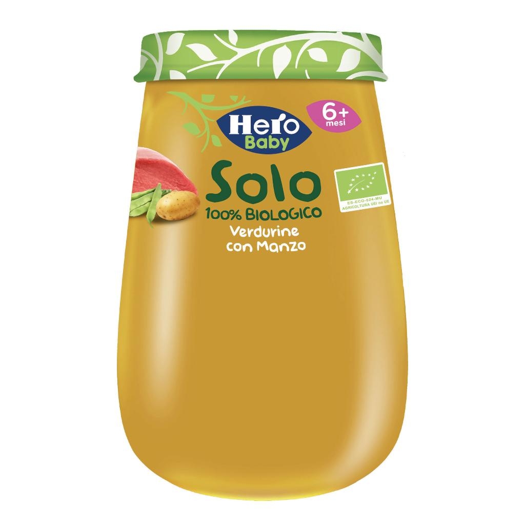 HERO SOLO OMOGENEIZZATO VERDURINE CON MANZO 100% BIO 190 G