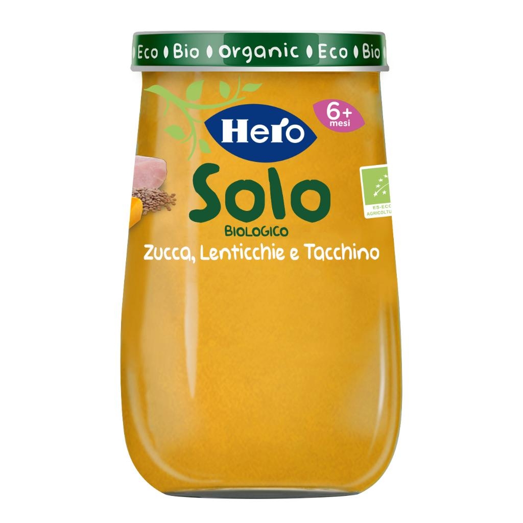 HERO SOLO OMOGENEIZZATO ZUCCHINE LENTICCHIE TACCHINO 100% BIO 190G