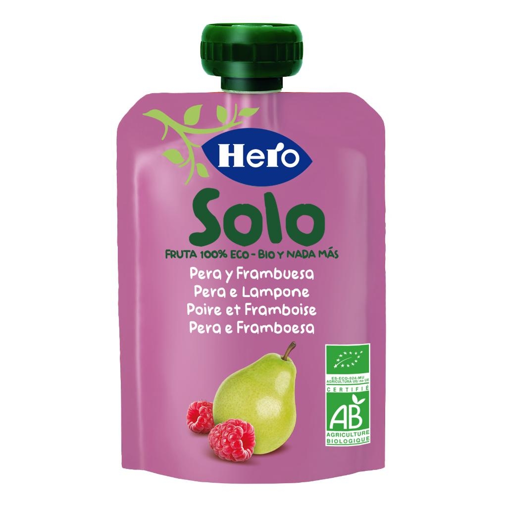 HERO SOLO FRUTTA FRULLATA 100% BIO PERA E LAMPONE 100 G