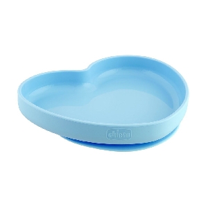 CHICCO PIATTO CUORE VENTOSA SILICONE BLU