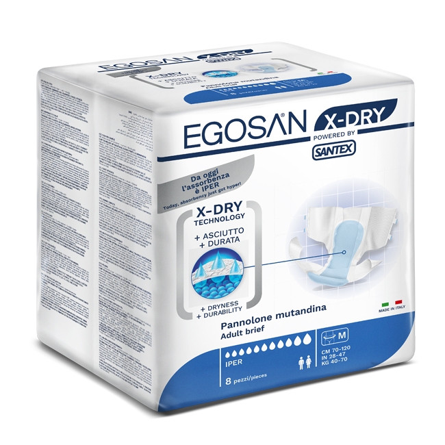 EGOSAN X DRY PANNOLONE MUTANDINA MEDIUM 8 PEZZI