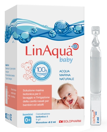 SOLUZIONE ISOTONICA PER LAVAGGI NASALI LINAQUA BABY 30 FLACONCINI MONODOSE 2ML
