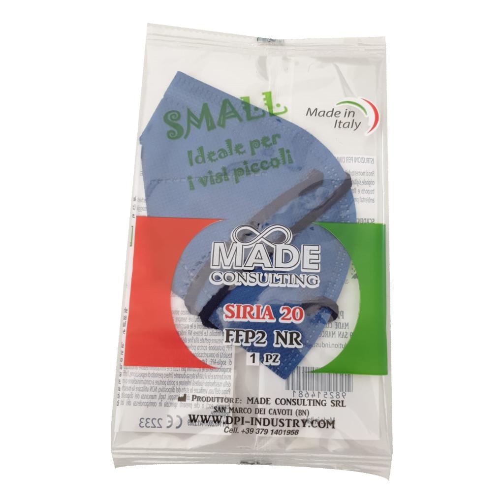 SIRIA 20 SEMIMASCHERINA FILTRANTE FFP2 BLU SMALL
