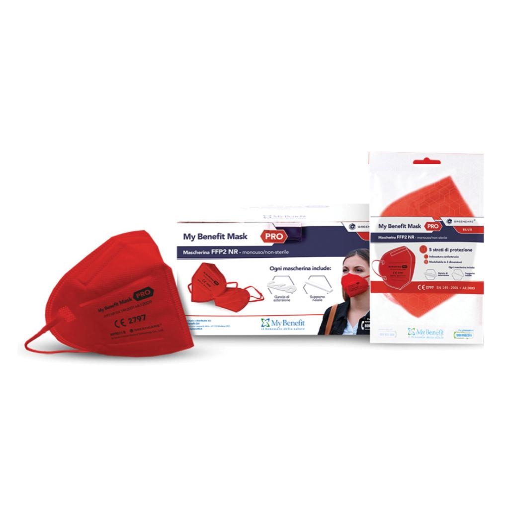GREENCARE MASK PRO MASCHERINA FFP2 NR ROSSO