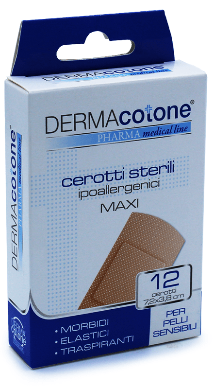 CEROTTO IPOALLERGENICO DERMACOTONE MAXI 7,2X3,8CM 12 PEZZI